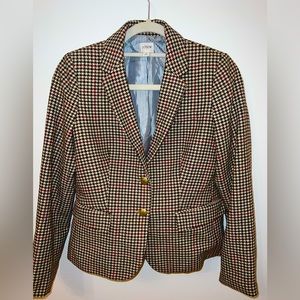 J. Crew. Wool-blend schoolboy blazer houndstooth